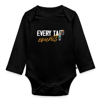 Every Tap Counts Computer Numerical Control - Organic Longsleeve Baby Bodysuit - black - Front