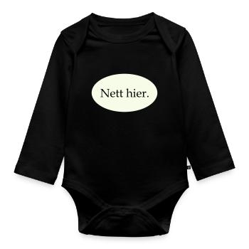 Nice here - Organic Longsleeve Baby Bodysuit - black - Front