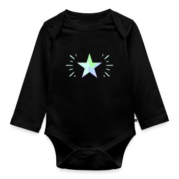 Étoile brillante pastel - ApriNoeScor - Body Bébé bio manches longues - noir - Devant