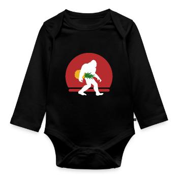 Pineapple Bigfoot Big Foot - Organic Longsleeve Baby Bodysuit - black - Front