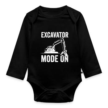 Baggerfahrer Baggerfahrer - Baby Bio-Langarm-Body - Schwarz - Vorne