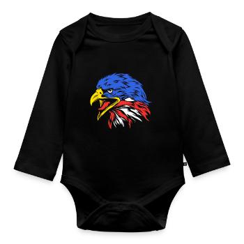 4 juillet Couleurs nationales Fête nationale des États-Unis - Body Bébé bio manches longues - noir - Devant