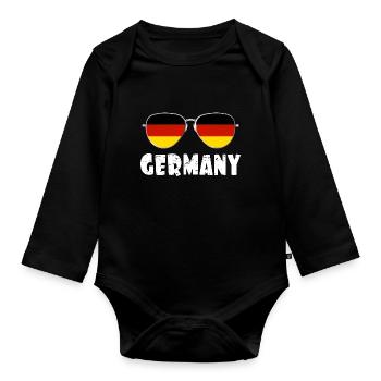 Germany Sunglasses love Germany - Baby Bio-Langarm-Body - Schwarz - Vorne