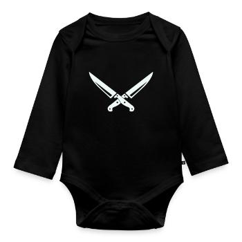 Messer Symbol - Baby Bio-Langarm-Body - Schwarz - Vorne