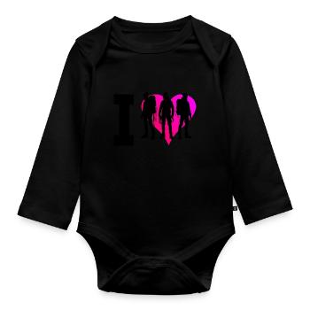 Herren Klettern Boulder Kletterer Bouldern - Baby Bio-Langarm-Body - Schwarz - Vorne