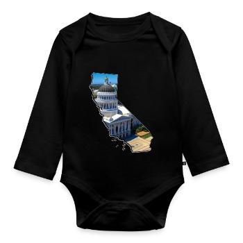 California Capitol in der California Landkarte - Baby Bio-Langarm-Body - Schwarz - Vorne
