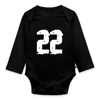 22 Nombre Vintage - Body Bébé bio manches longues - noir - Devant