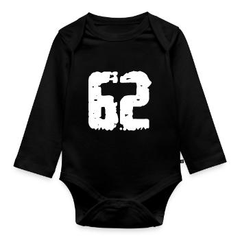 62 Number Vintage - Organic Longsleeve Baby Bodysuit - black - Front