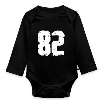 82 Zahl Vintage - Baby Bio-Langarm-Body - Schwarz - Vorne