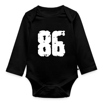 86 Number Vintage - Organic Longsleeve Baby Bodysuit - black - Front