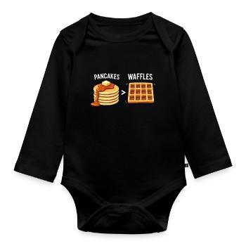 Pfannkuchen über Waffeln - Baby Bio-Langarm-Body - Schwarz - Vorne