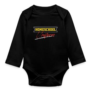 Homeschool Uniform Stem Sped Class Homeschooling - Organic Longsleeve Baby Bodysuit - black - Front