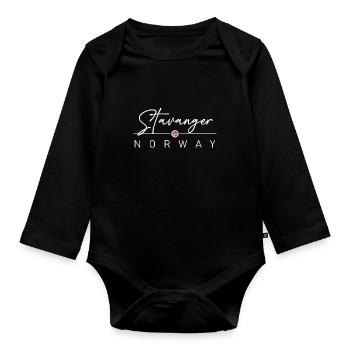 Norvège - Stavanger - Norvège - Norvège - Body Bébé bio manches longues - noir - Devant