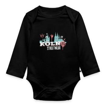 Cologne Skyline City Germany Cologne Graffiti - Organic Longsleeve Baby Bodysuit - black - Front