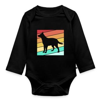 Bouvier australien chien - Body Bébé bio manches longues - noir - Devant