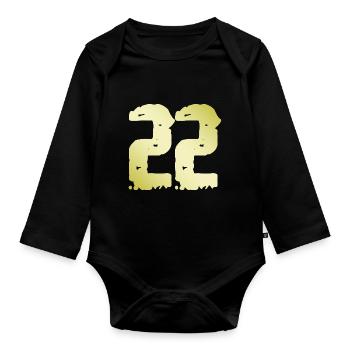 22 Nombre Vintage - Body Bébé bio manches longues - noir - Devant