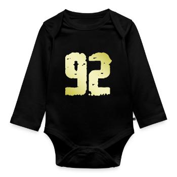 92 Number Vintage - Organic Longsleeve Baby Bodysuit - black - Front