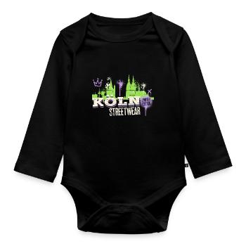 Cologne Skyline City Germany Cologne Graffiti - Organic Longsleeve Baby Bodysuit - black - Front