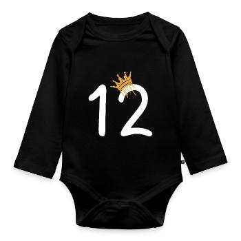 12 - Baby Bio-Langarm-Body - Schwarz - Vorne