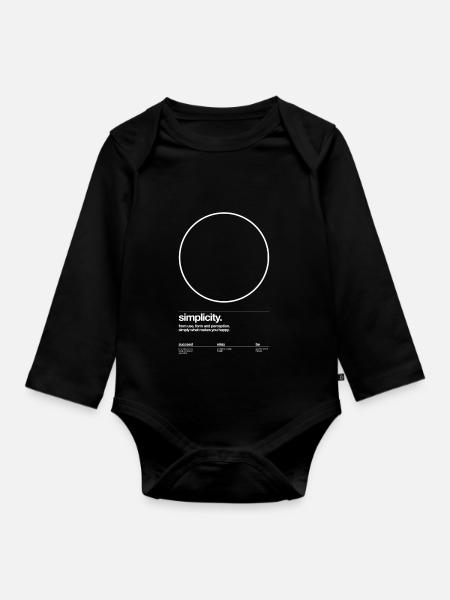 simplicity white - Baby Bio-Langarm-Body - Schwarz