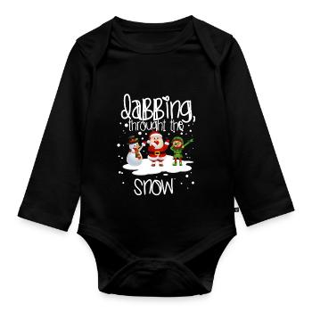 Dab Santa Geschenk Weihnachten Christmas Dabbing - Baby Bio-Langarm-Body - Schwarz - Vorne