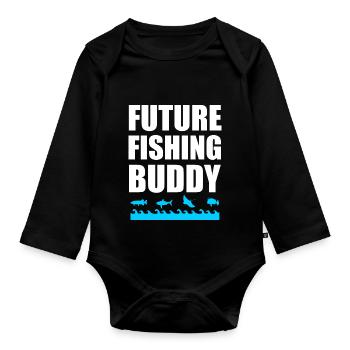 future fishing buddy - Body Bébé bio manches longues - noir - Devant