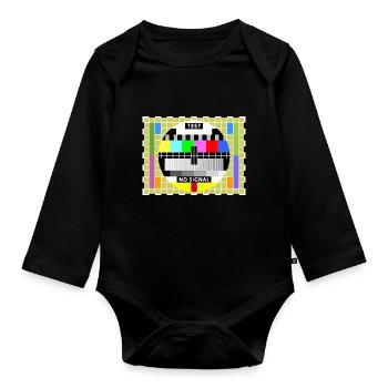 Testbild Fernsehen Bildschirm Sendeschluss Display - Baby Bio-Langarm-Body - Schwarz - Vorne
