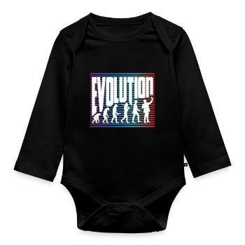 évolution - Body Bébé bio manches longues - noir - Devant