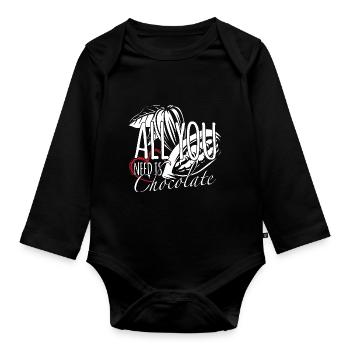 Schokolade - Baby Bio-Langarm-Body - Schwarz - Vorne