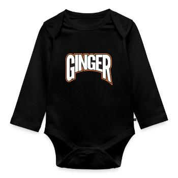 Ginger! Proud Ginger! - Organic Longsleeve Baby Bodysuit - black - Front