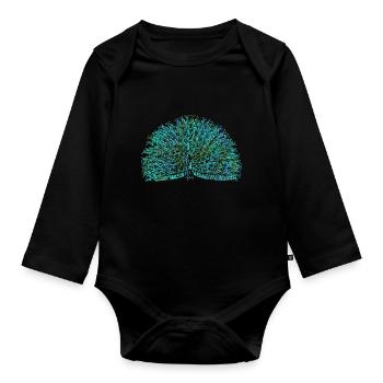 Pfau - Baby Bio-Langarm-Body - Schwarz - Vorne