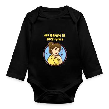 Musik Liebhaber Nerd Ohrwurm Leben Geschenkidee - Baby Bio-Langarm-Body - Schwarz - Vorne