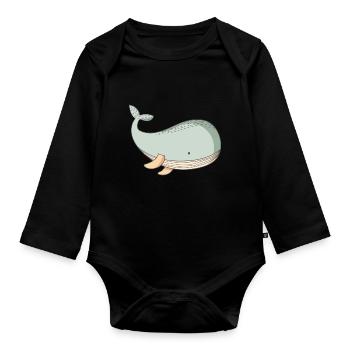 Wal Walmotiv - Baby Bio-Langarm-Body - Schwarz - Vorne