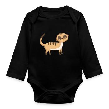 Shartier femelle terrienne - Body Bébé bio manches longues - noir - Devant