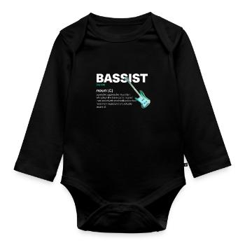 Dictionnaire de définition du bassiste - Body Bébé bio manches longues - noir - Devant