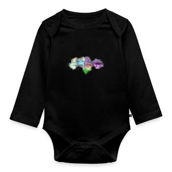 Diamants Bijoux brillants - Body Bébé bio manches longues - noir - Devant