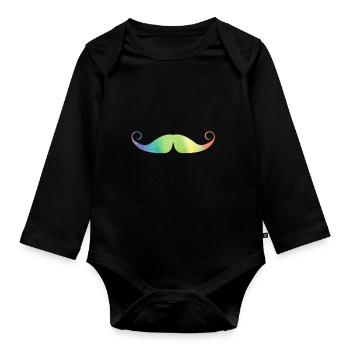 Holy Schnauzbart - Baby Bio-Langarm-Body - Schwarz - Vorne