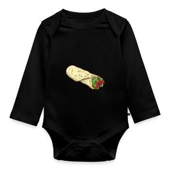 Döner Kebab Lammfleisch Lahmacun Geschenk - Baby Bio-Langarm-Body - Schwarz - Vorne