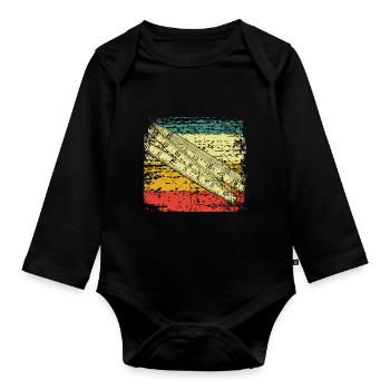 Craftsman zollstock tool - Organic Longsleeve Baby Bodysuit - black - Front