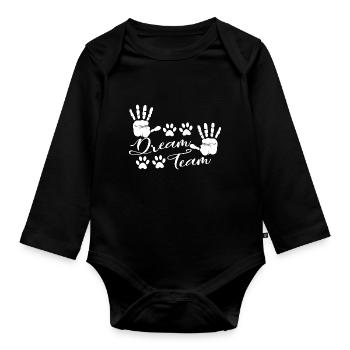 Dogs Shirt · Dog Dream Team · gift - Organic Longsleeve Baby Bodysuit - black - Front