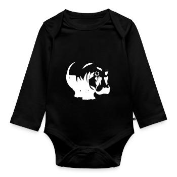 hippopotame - Body Bébé bio manches longues - noir - Devant