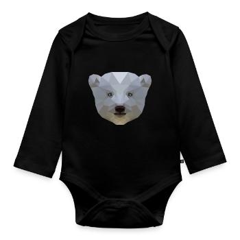 polar bear - Organic Longsleeve Baby Bodysuit - black - Front