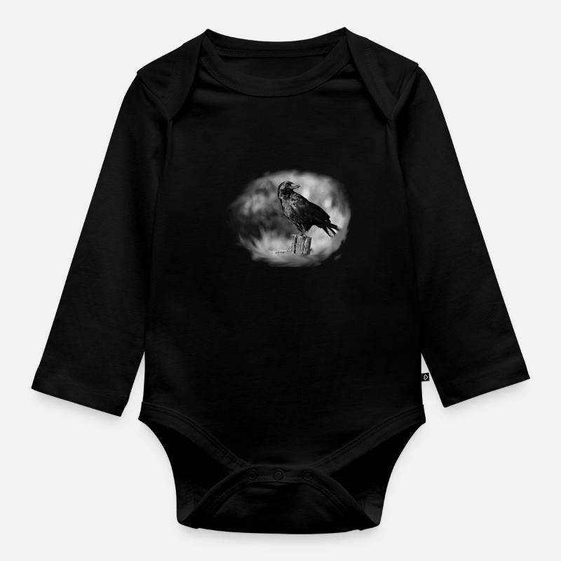 crow - Body Bébé bio manches longues - noir