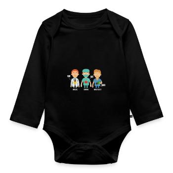 Anesthetist anesthesia - Organic Longsleeve Baby Bodysuit - black - Front