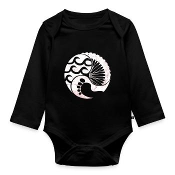 3athlon Swim Bike Run - Premium Design - Organic Longsleeve Baby Bodysuit - black - Front