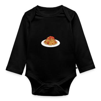 Spaghetti Bolognese - Baby Bio-Langarm-Body - Schwarz - Vorne