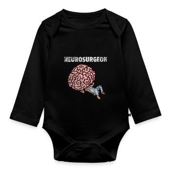 Neurosurgery Doctor Brain Surgeon Gift - Organic Longsleeve Baby Bodysuit - black - Front