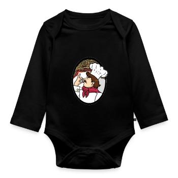 Chef spaghetti - Body Bébé bio manches longues - noir - Devant