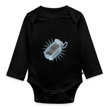 Herring sardines - Organic Longsleeve Baby Bodysuit - black - Front