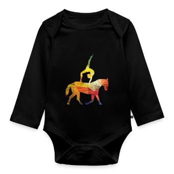 Gymnastique équestre - Body Bébé bio manches longues - noir - Devant
